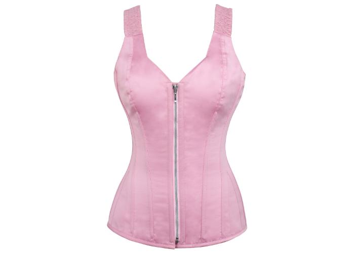 Classic Long White Waist Training Satin Corset