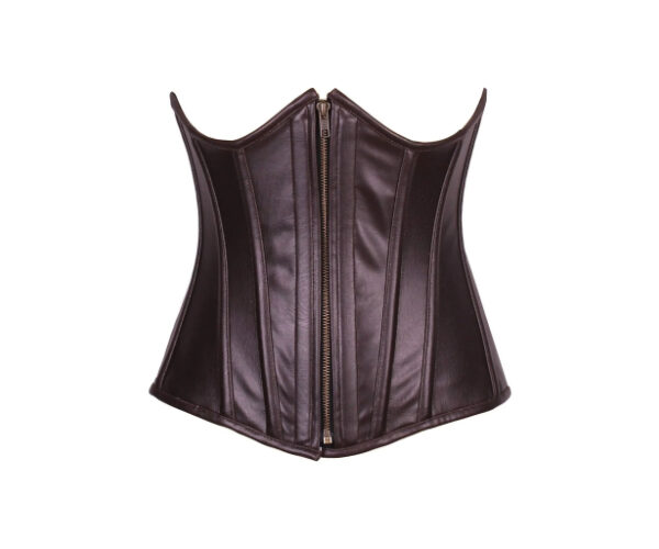 Dark Brown Underbust Waspie Premium Leather Corset For Women