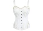 Classic Long White Waist Training Satin Corset