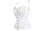 Classic Long White Waist Training Satin Corset