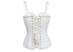 Classic Long White Waist Training Satin Corset