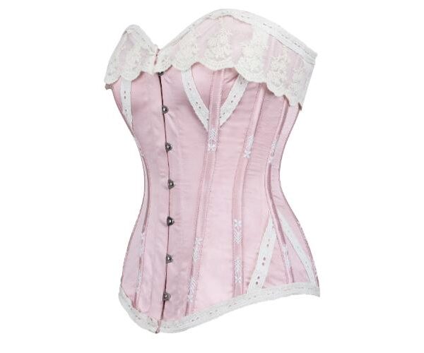 Historic Lace Satin Bridal Corset Cosplay Dress Top finished with Flossing