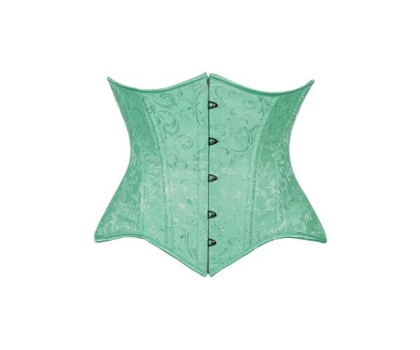 Mint Green Brocade Waist Cincher Under Bust Corset