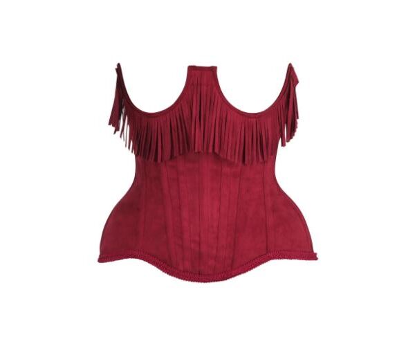 Waspie's Steel Boned Red Suede Underwire Underbust Corset Waist Cincher Top