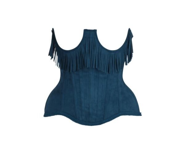 Waspie's Steel Boned Blue Suede Underwire Underbust Corset Waist Cincher Top