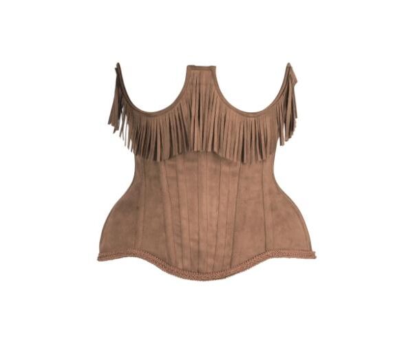 Top Drawer Steel Boned Tan Suede Underwire Underbust Corset Waist Cincher