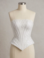 White Lace Strapless Bridal Corset