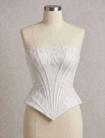 White Lace Strapless Bridal Corset