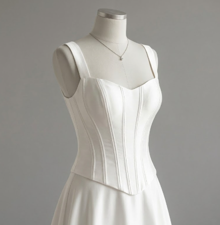 Minimalist White Bridal Corset